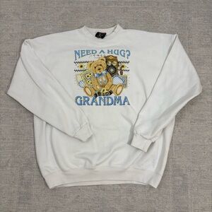 Vintage 90s Womens XXL Need A Hug Call Grandma Bear Spell Out Sweatshirt SOFFE